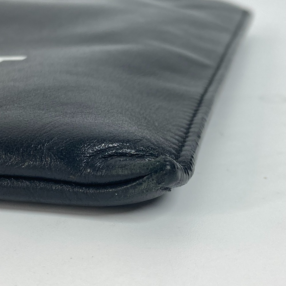 SAINT LAURENT PARIS Logo Shoulder Bag Clutch Leather Black - Picture 7 of 9
